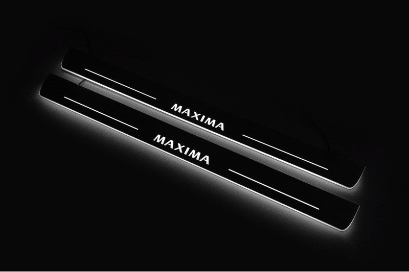 Nissan Maxima VIII A36 Stainless Steel LED Door Sills – Maxima Logo