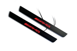 Mercedes GLA X156 2014–2019 Illuminated Matte Sill Plates with logo AMG Mercedes Led Door Sills PRO opdesign