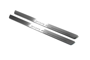 Illuminated LED Door Sill Tread Plates Chrysler 300C I 2005-2010 With 300C Logo Chrysler Led Door Sills opdesign