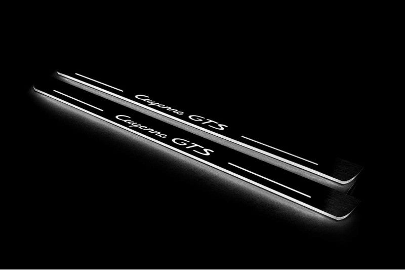 Porsche Cayenne Coupe E3 Stainless LED Door Sills – Cayenne GTS Logo