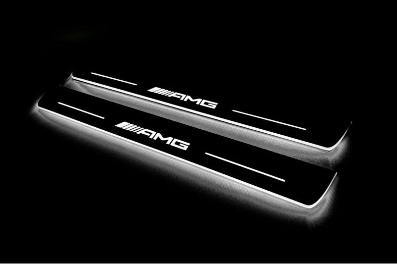 Mercedes G-Class W464 2018+ LED Door Sills Illuminated Scuff AMG Logo Stainless Steel Entry Guards Door Sills opdesign
