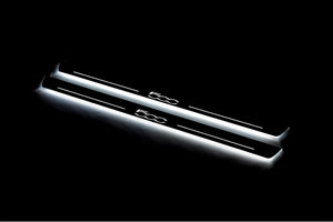 Illuminated LED Door Sill Tread Plates Fiat 500 2007+ With 500 Logo Fiat Led Door Sills opdesign
