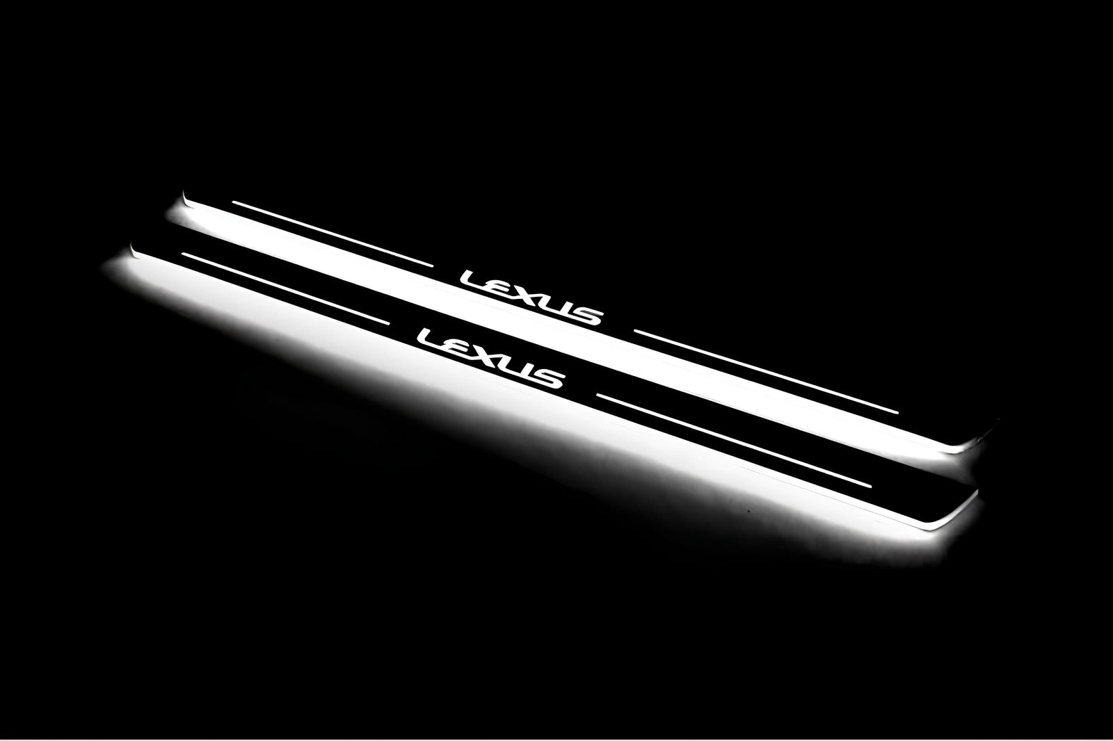 Lexus LX III 2008+ stainless steel LED door sill plates with Lexus logo