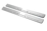 Ford Mustang VI S550 2015+ stainless steel LED door sill plates with Mustang logo