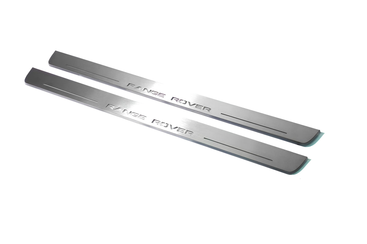 stainless steel LED door sill plates for Range Rover IV 2012+ with Range Rover logo