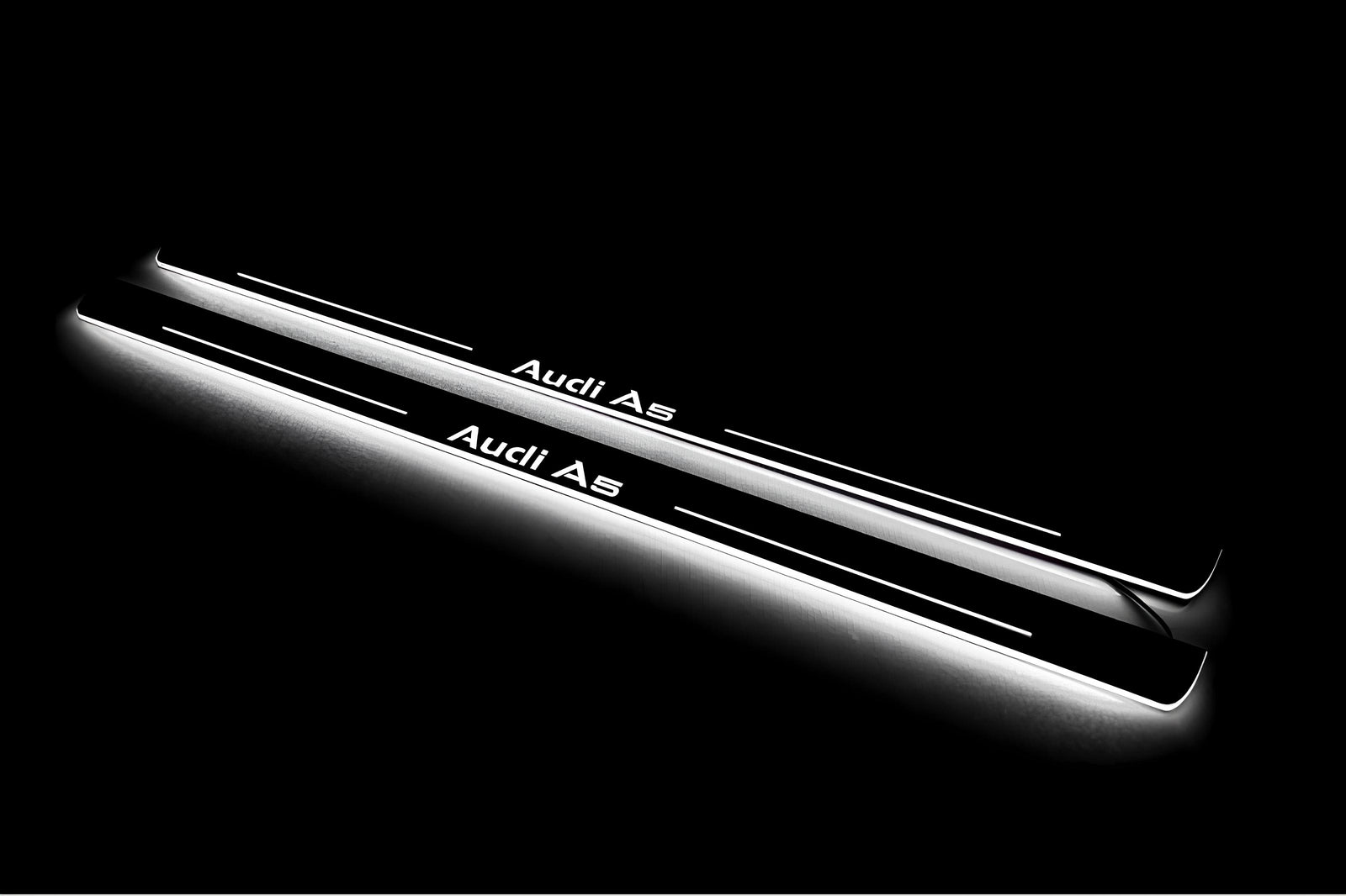 Audi A5 II 2016+ LED door sill plates with Audi A5 logo