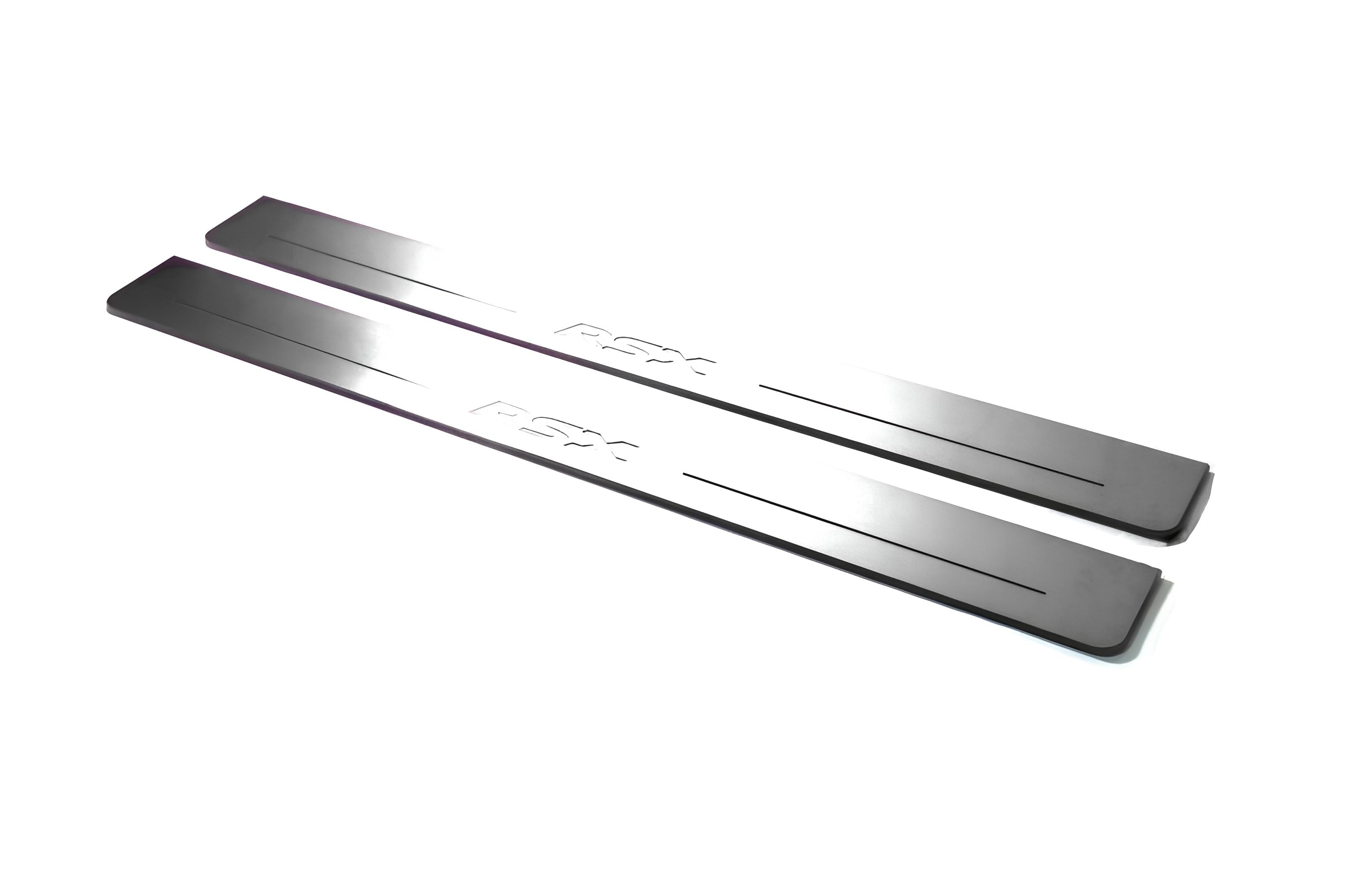 Illuminated LED Door Sill Tread Plates Acura RSX 2002-2006 With RSX Logo Acura Led Door Sills opdesign