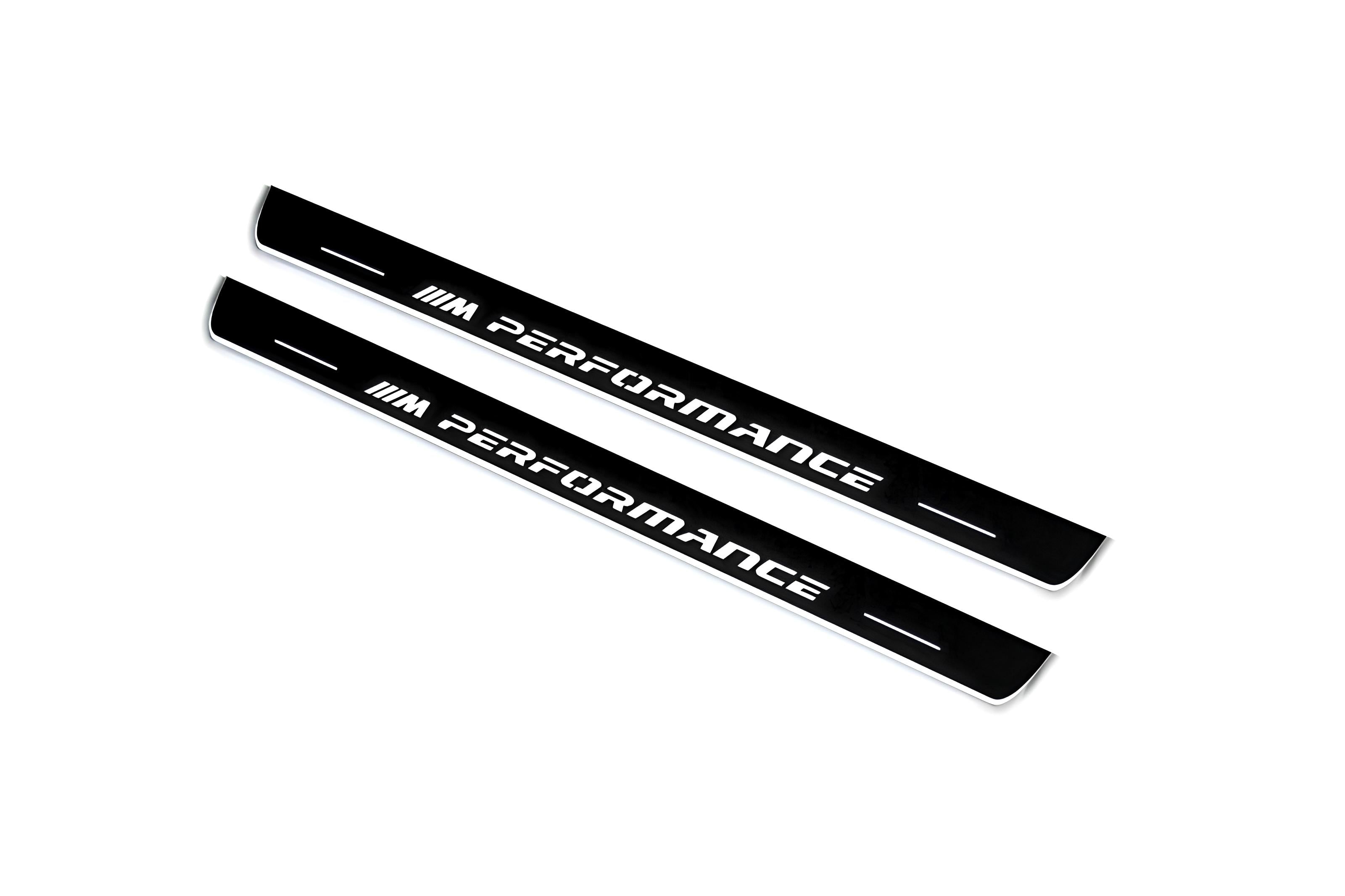 Illuminated LED Door Sill Tread Plates BMW X6 F16 2015-2019 With M Perfomance Logo BMW Led Door Sills opdesign