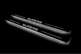 LED door sill plates for Skoda SuperB III 2015+ stainless steel with SuperB logo