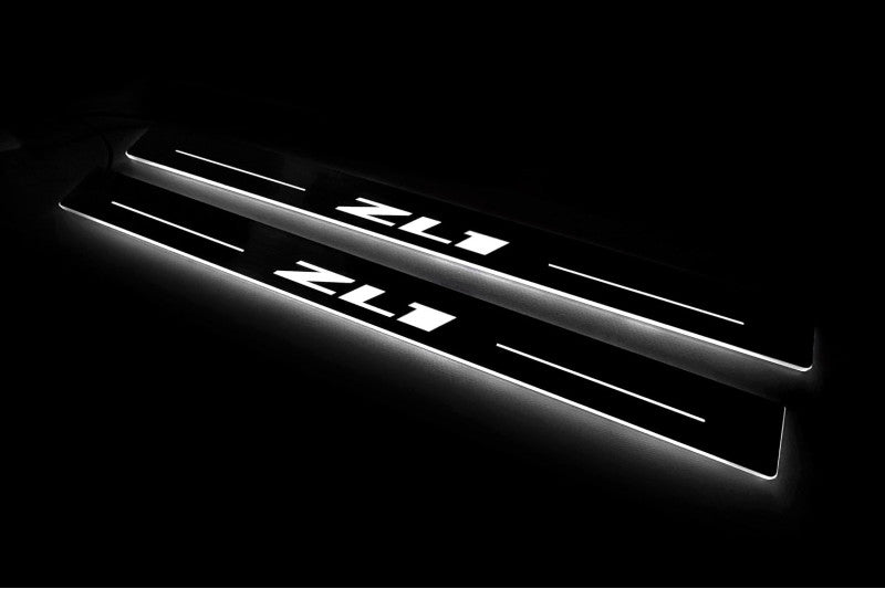 Chevrolet Camaro VI Stainless Steel LED Door Sills – ZL1 Logo