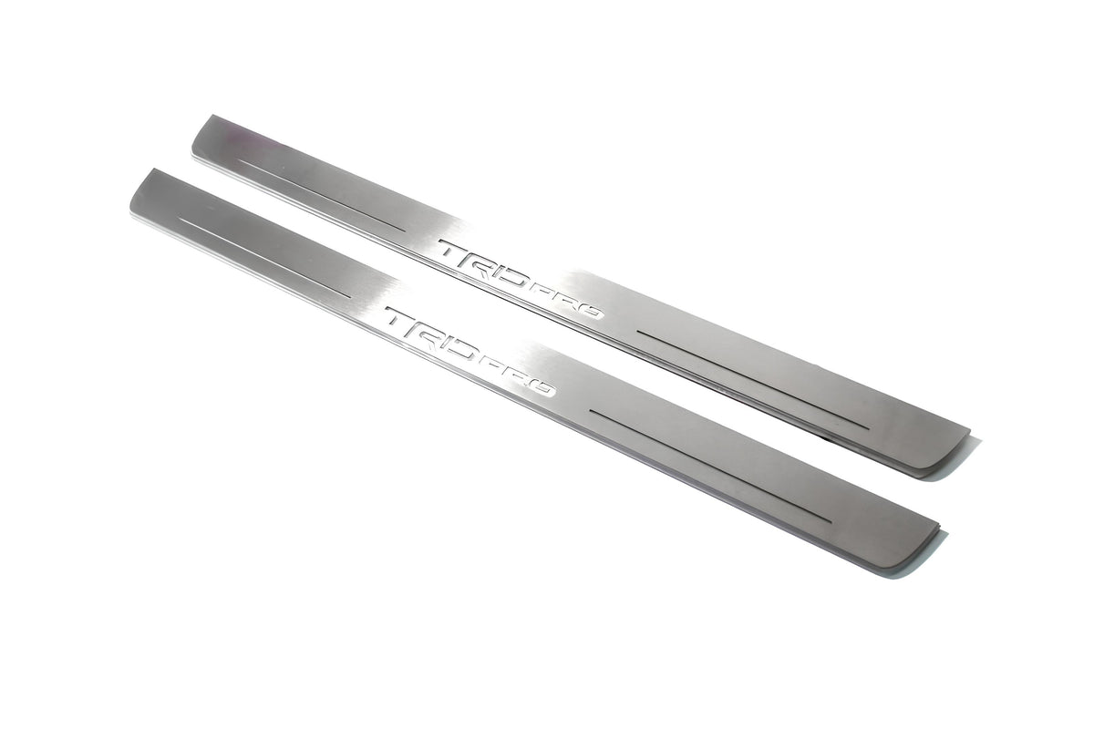 stainless steel LED door sill plates for Toyota Tundra IV XK80 2022+ with TRD pro logo