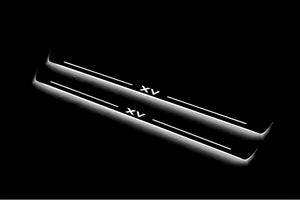 Illuminated LED Door Sill Tread Plates Subaru XV I 2011-2017 With XV Logo Subaru Led Door Sills opdesign
