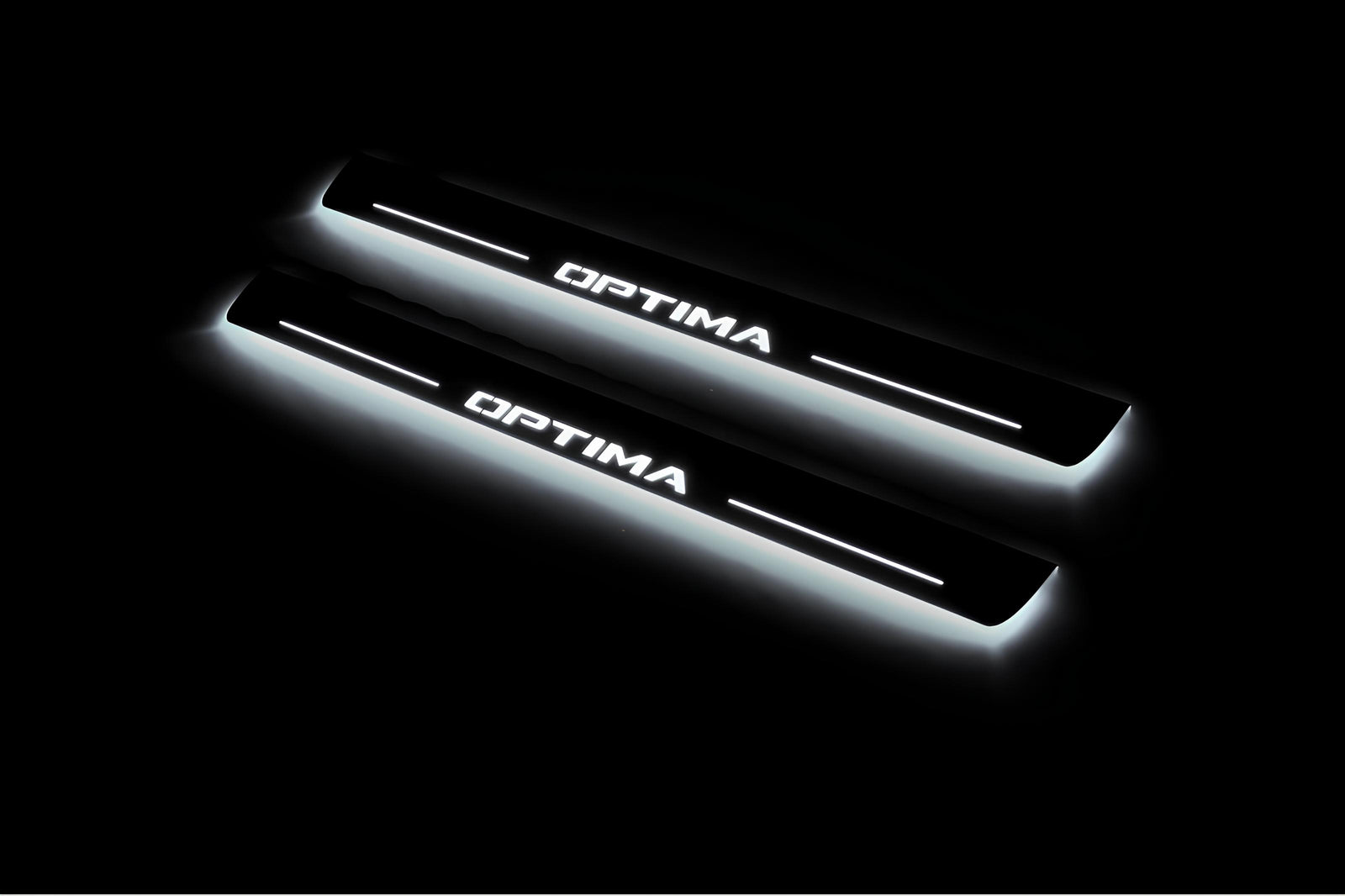 stainless steel LED door sill plates for KIA Optima IV 2015+ with Optima logo