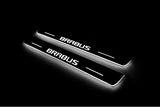 LED door sill plates for Mercedes C W205 2014+ stainless steel with Brabus logo