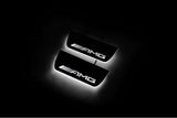 Mercedes ML W164 W164 2005+ stainless steel LED door sill plates with AMG logo