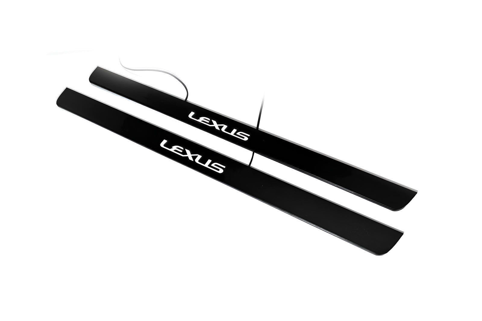 illuminated door sill protectors Lexus GX I 2002+ in stainless steel with Lexus logo