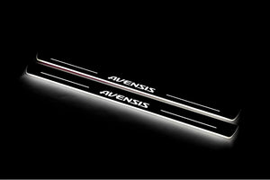 Illuminated LED Door Sill Tread Plates Toyota Avensis III 2009-2018 With Avensis Logo Toyota Led Door Sills opdesign