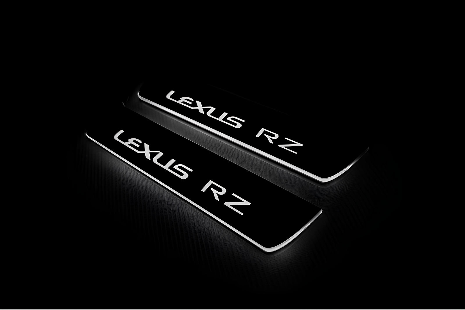 Lexus RZ 2022+ LED door sill plates stainless steel with Lexus RZ logo
