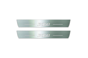 Peugeot 3008 I 2009-2016 LED Door Sills Illuminated Scuff 3008 Logo Stainless Steel Entry Guards
