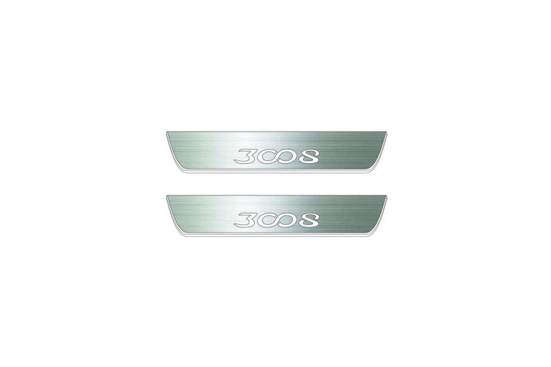 LED door sill plates Peugeot 3008 II 2016+ in stainless steel with 3008 logo