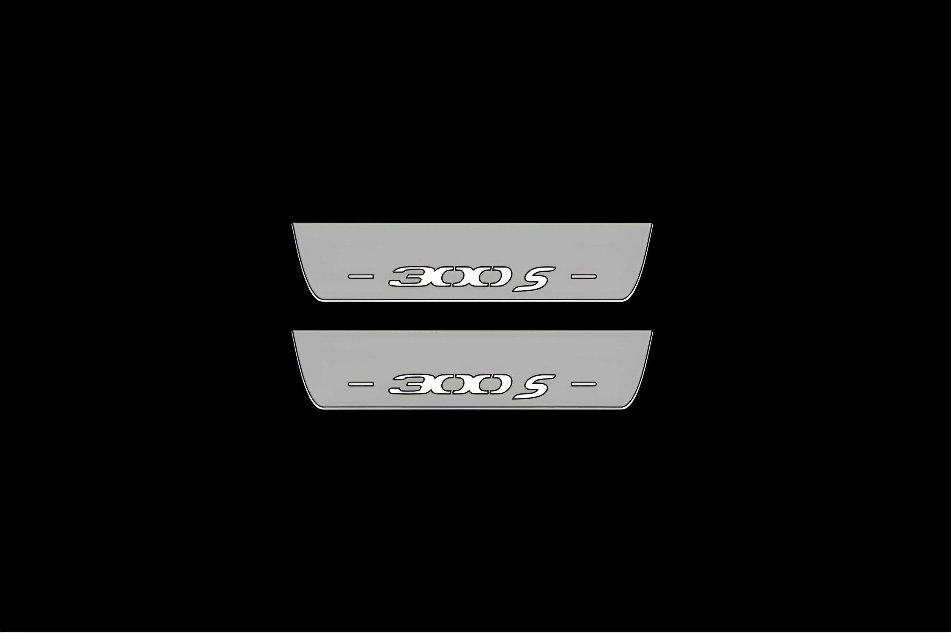 Illuminated LED Door Sill Tread Plates Chrysler 300C II 2011-2023 With 300S Logo Chrysler Led Door Sills opdesign