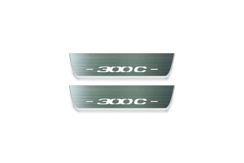 Chrysler 300C II 2011-2023 LED Door Sills Illuminated Scuff 300C Logo Stainless Steel Entry Guards