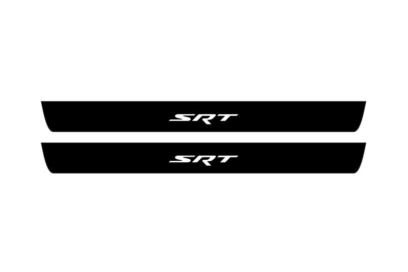 stainless steel illuminated door sill protectors with Chrysler 300C II LD 2011+ with SRT logo