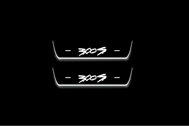 stainless steel LED door sill plates for Chrysler 300C II LD 2011+ with 300S T2 logo