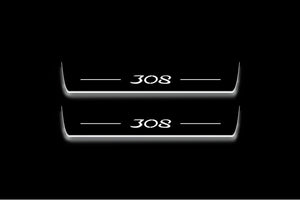 Peugeot 308 II T9 2012+ Stainless Steel LED Door Sills – 308 Logo