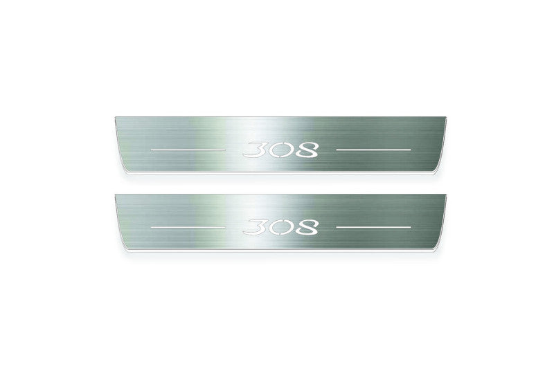 Peugeot 308 II T9 2012+ Stainless Steel LED Door Sills – 308 Logo