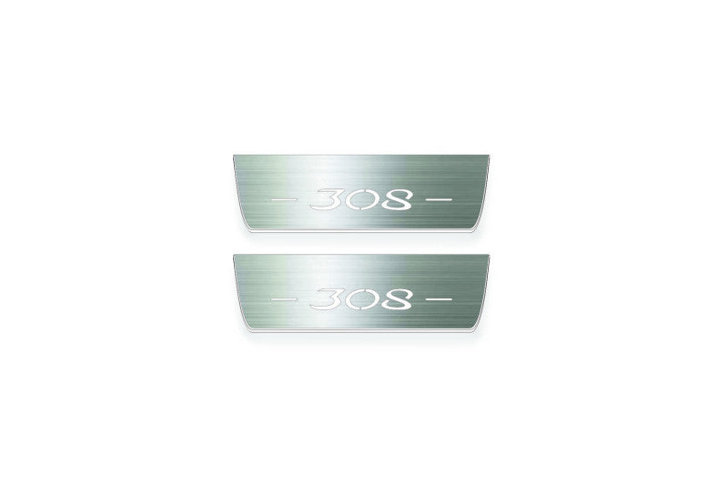 Peugeot 308 II T9 2012+ Stainless Steel LED Door Sills – 308 Logo