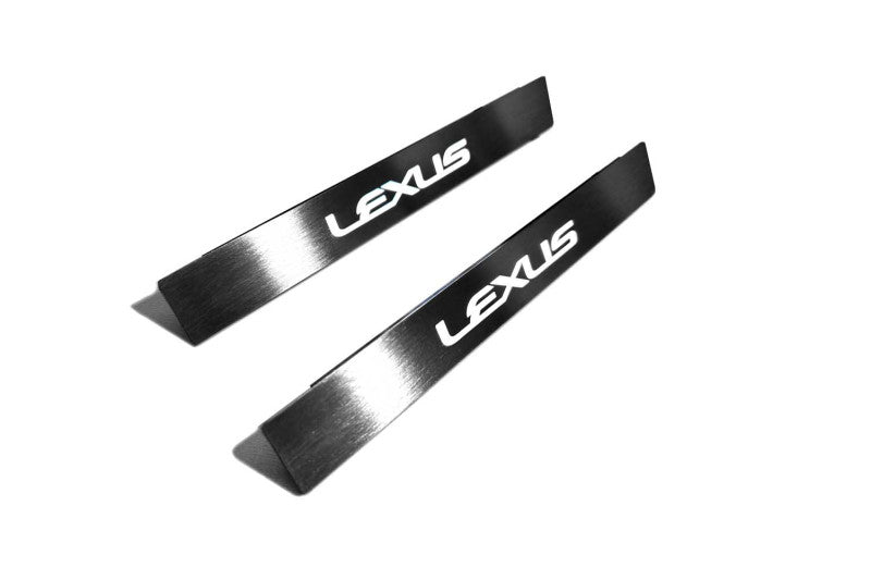 Lexus RX II XU30 2003+ door sill plates in stainless steel with Lexus logo