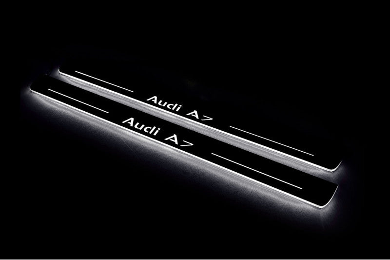 LED door sill plates stainless steel Audi A7 C7 2010+ with Audi A7 logo