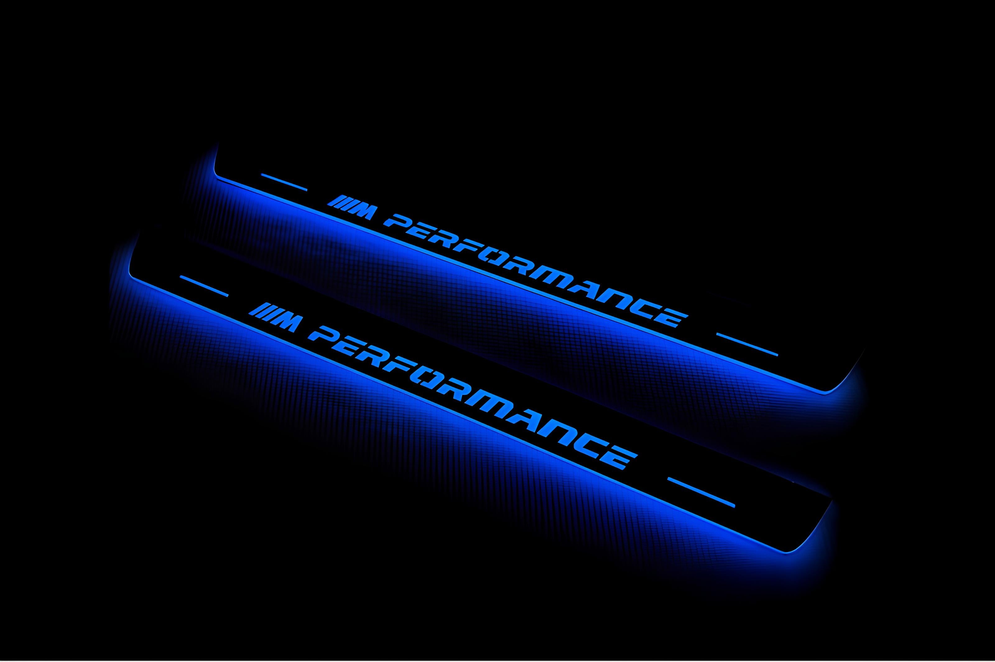Illuminated LED Door Sill Tread Plates BMW X6 F16 2015-2019 With M Perfomance Logo BMW Led Door Sills opdesign