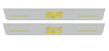 Catalog illustration of two long gray door sill plates with yellow 345 lettering stacked over HEMI with horizontal lines on a white background.