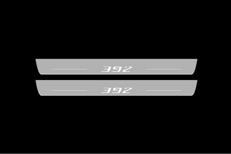 Dodge Charger 2011-2023 LED Door Sills Illuminated Scuff 392 Logo Stainless Steel Entry Guards Door Sills Decoin
