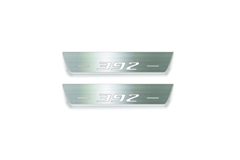 LED door sill plates Dodge Charger LD 2011+ in stainless steel with 392 logo