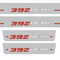 Illuminated LED Door Sill Tread Plates Jeep Grand Cherokee IV 2010-2021 With 392 HEMI Logo Jeep Led Door Sills opdesign