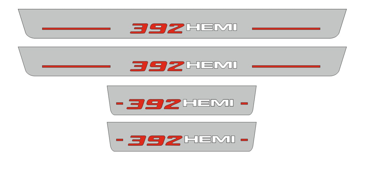 Illuminated LED Door Sill Tread Plates Jeep Grand Cherokee IV 2010-2021 With 392 HEMI Logo Jeep Led Door Sills opdesign