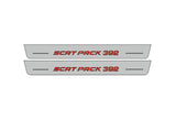 LED door sill plates for Dodge Charger LD 2011+ stainless steel with 392 SCAT PACK logo