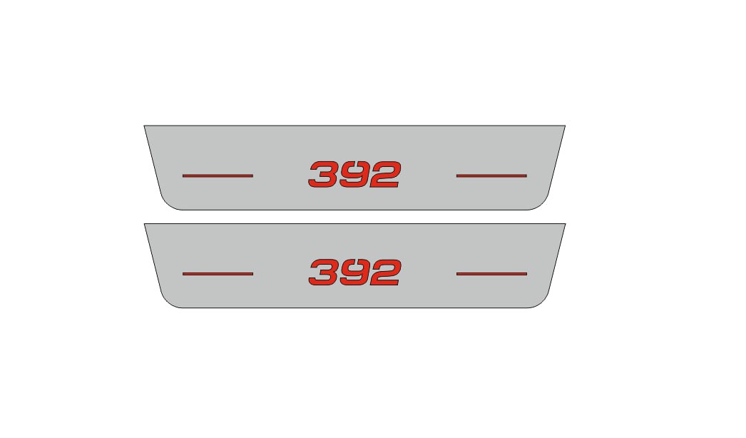 Illuminated LED Door Sill Tread Plates Dodge Charger 2023+ With 392 SCAT PACK Logo Dodge Led Door Sills opdesign