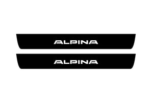 BMW 3 F30 2012-2018 Illuminated Matte Sill Plates with logo Alpina BMW Led Door Sills PRO opdesign