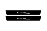 BMW 3 F30 2012+ stainless steel illuminated entry guards with Luxury Line logo