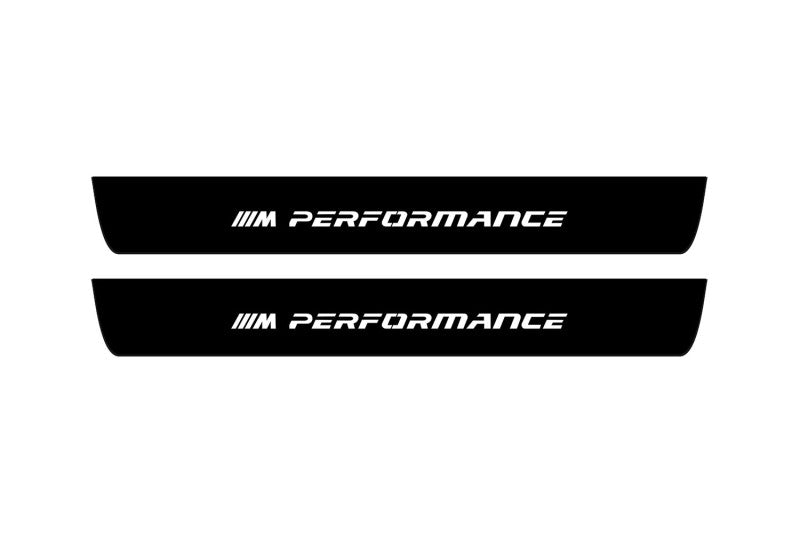 illuminated door sill protectors BMW 3 F30 2012+ in stainless steel with ///M Performance logo