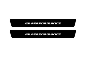 BMW 3 F30 2012-2018 Illuminated Matte Sill Plates with logo ///M Performance BMW Led Door Sills PRO opdesign
