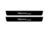 BMW 3 F30 2012+ illuminated door sill protectors in stainless steel with Sport Line logo