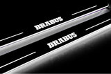 LED door sill plates Mercedes CLS II (C218) 2010+ in stainless steel with Brabus logo