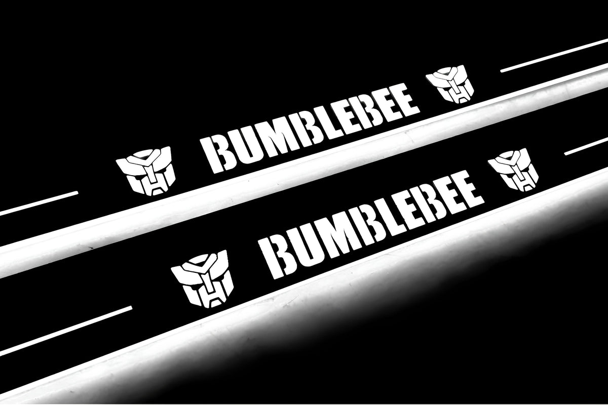 Chevrolet Camaro V E37 2009+ stainless steel LED door sill plates with BumbleBee logo