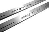 stainless steel LED door sill plates with Dodge Challenger 2008+ with SRT8 logo