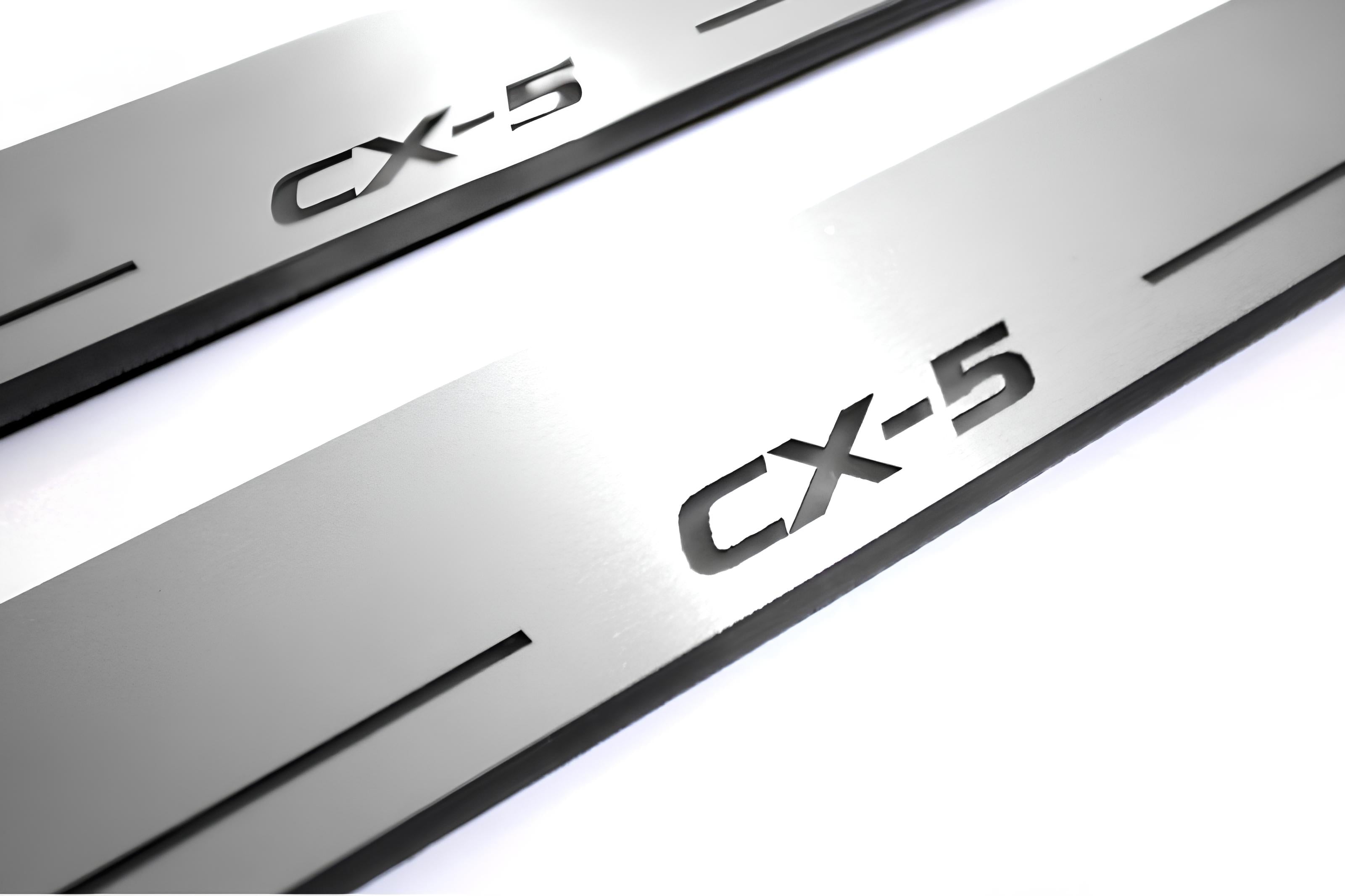 Illuminated LED Door Sill Tread Plates Mazda CX-5 II 2017+ With CX-5 Logo Mazda Led Door Sills opdesign